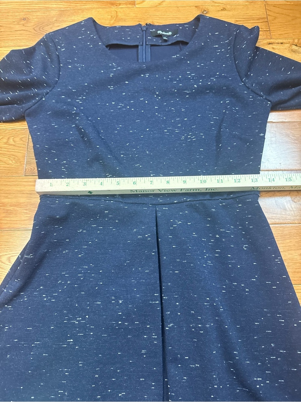 Madewell ‘Gia’ Marled Navy Long Sleeve Ponte Knit Dress NWOT - Picture 8 of 10